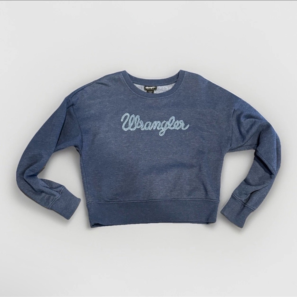 Wrangler Women’s Blue Crewneck Sweatshirt Size Large | Casual Pullover Top